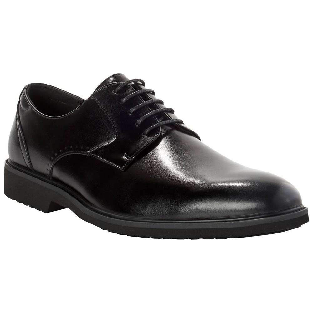 Stacy Adams Vinson Plain Toe Oxford Mens Shoes Black Faux Leather 10.5 M NEW